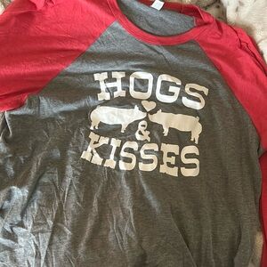 Hugs and kisses baseball tee